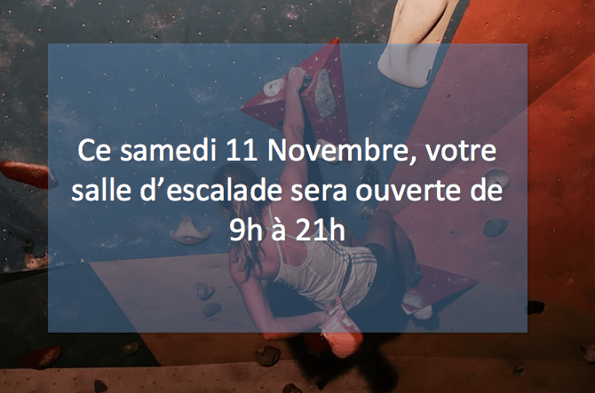 Ouverture le Samedi 11 novembre